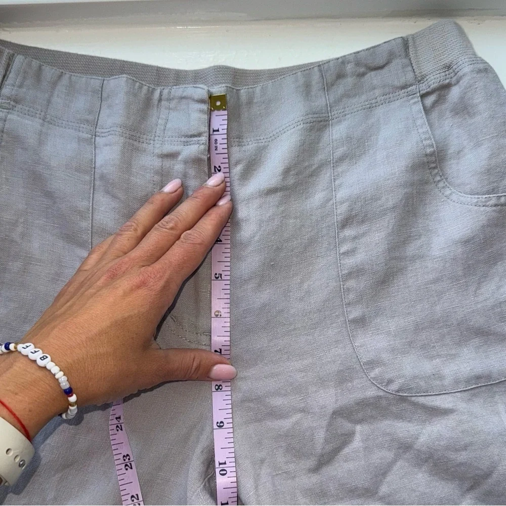 Orvis  Women’s Gray Chinos Classic Straight-Leg 100% Linen Pants size 8